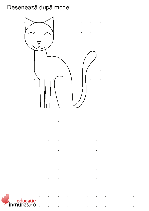 Desenează pisica după modelul dat
