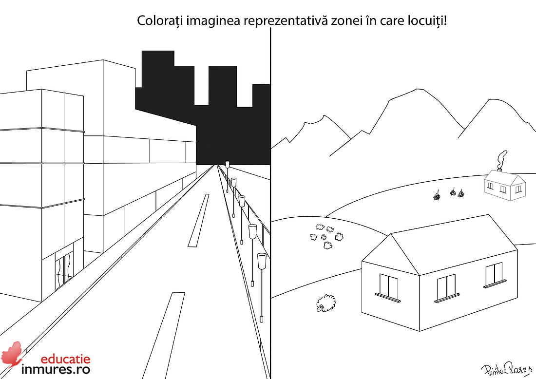 Colorați imaginea reprezentativă zonei în care locuiți!