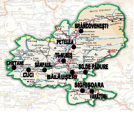 Harta judetului Mures