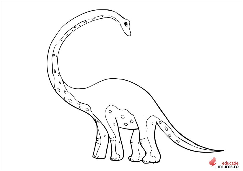Planșă De Colorat Cu Dinozaur