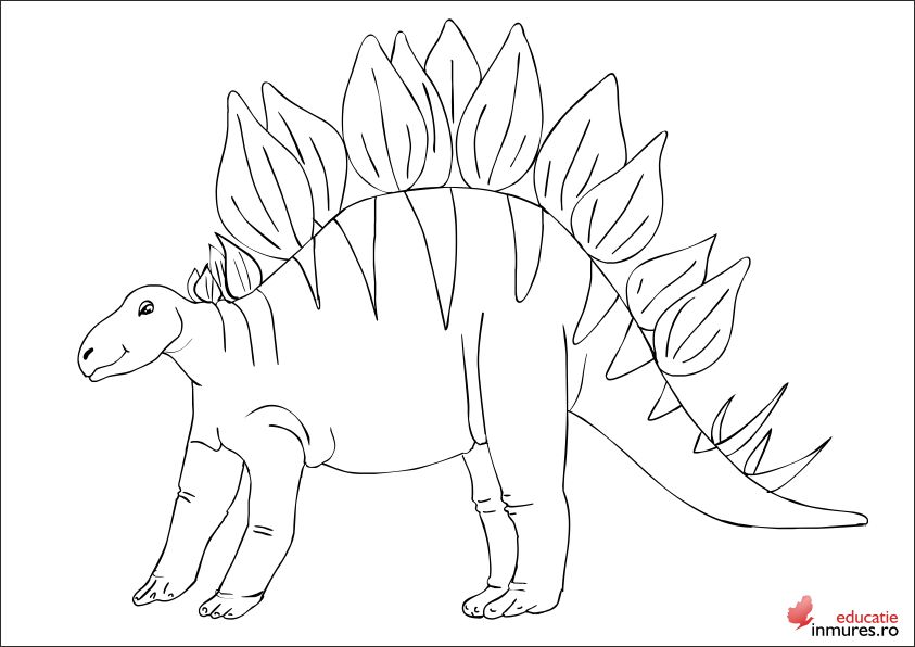 Planse de colorat cu dinozaur