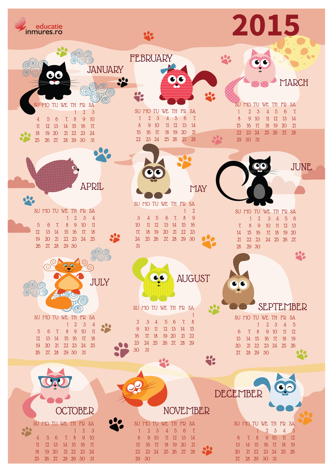 Calendar cu pisicute