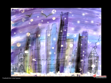 Pasul 3 al desenului -Orasul iarna