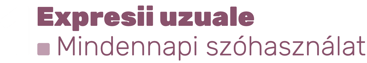 Expresii uzuale Mindennapi szóhasználat