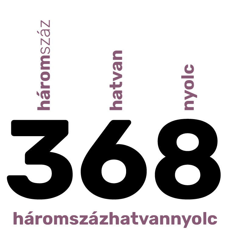 368,háromszázhatvannyolc,nyolc,hatvan,háromszá