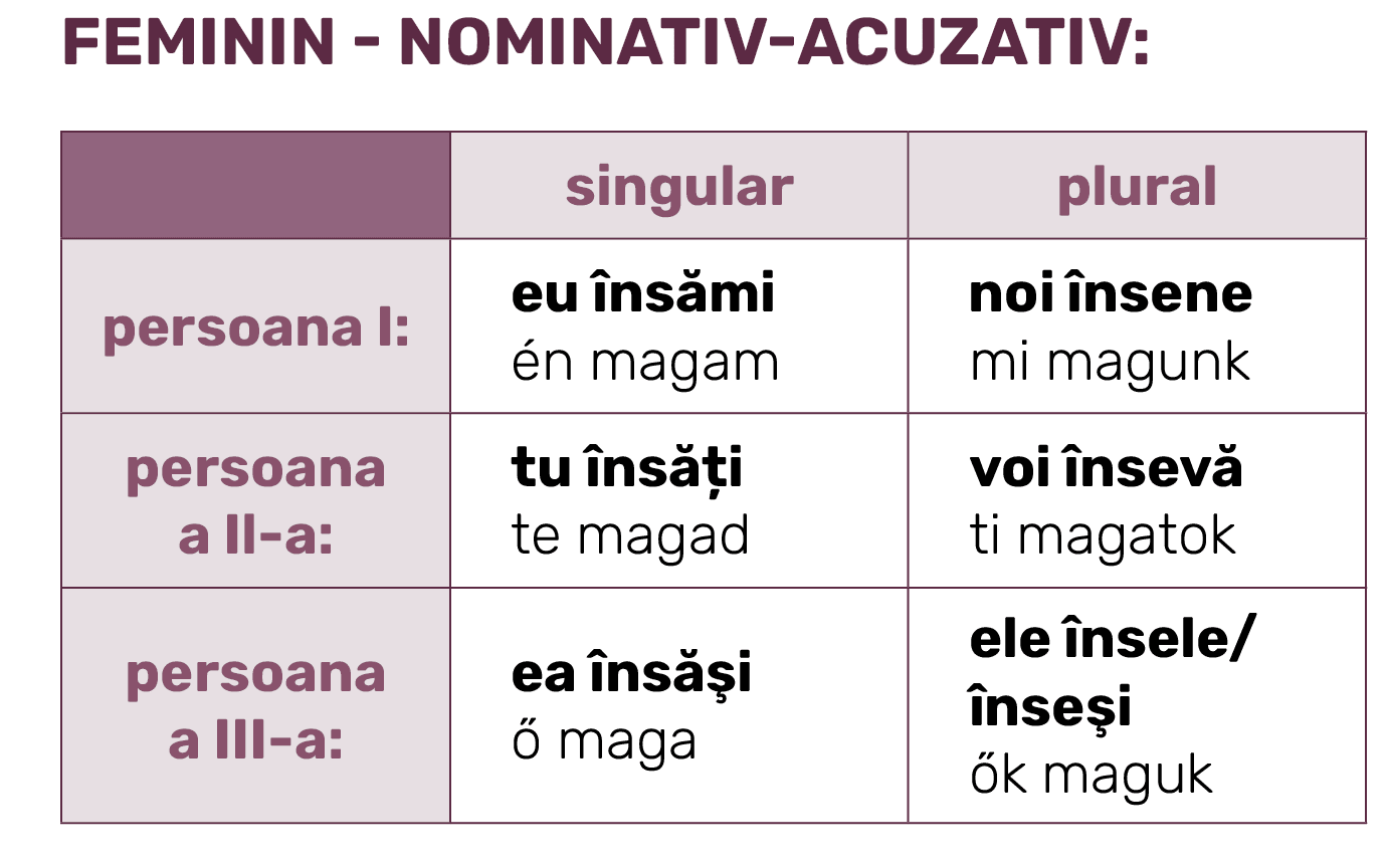  ,Feminin - nominativ-acuzativ