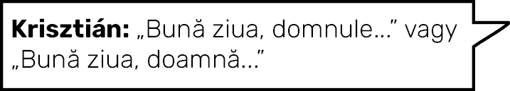 Krisztián:  Bună ziua, domnule     vagy  Bună ziua, doamnă   