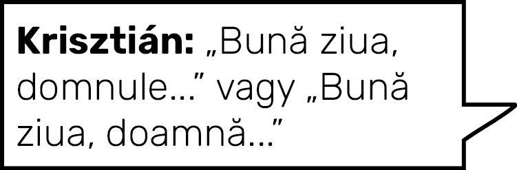 Krisztián:  Bună ziua, domnule     vagy  Bună ziua, doamnă   