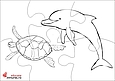 Puzzle cu delfin și broască țestoasă