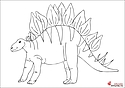 Planșă de colorat -Dinozaur cu țepi